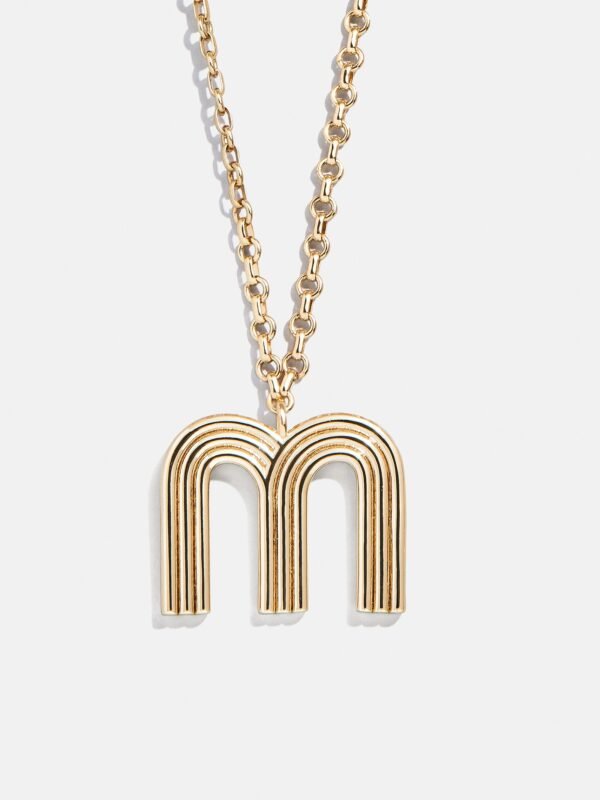 Retro Letter Initial Necklace - Gold