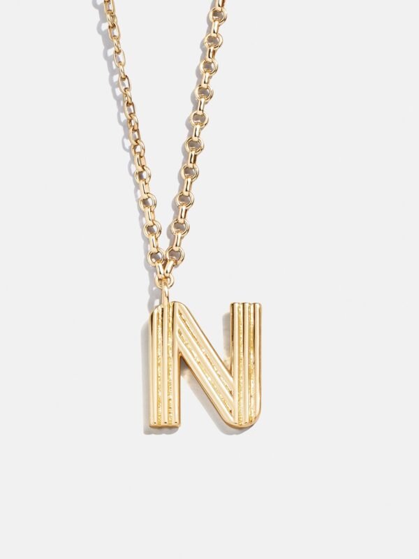 Retro Letter Initial Necklace - Gold
