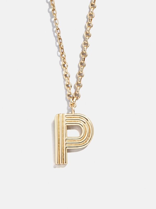 Retro Letter Initial Necklace - Gold