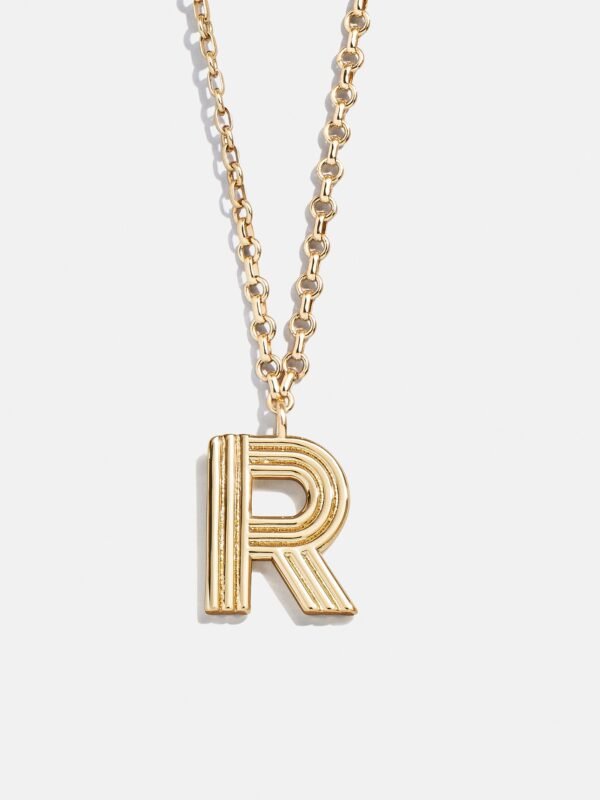 Retro Letter Initial Necklace - Gold