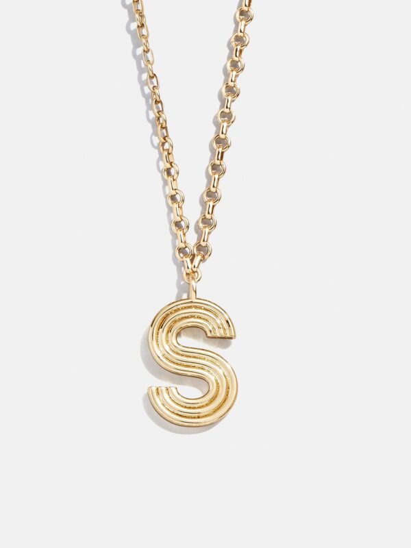 Retro Letter Initial Necklace - Gold
