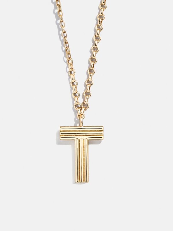 Retro Letter Initial Necklace - Gold