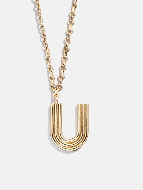 Retro Letter Initial Necklace - Gold
