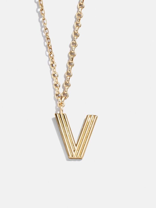 Retro Letter Initial Necklace - Gold