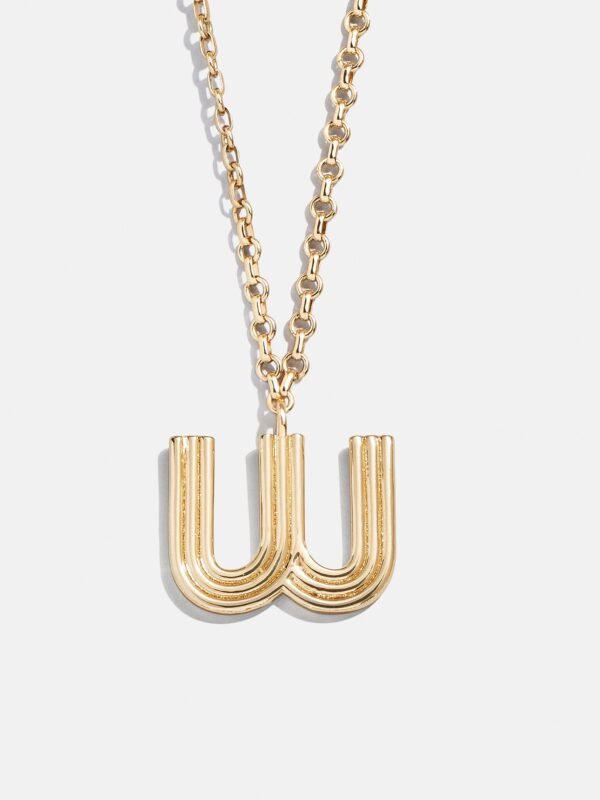Retro Letter Initial Necklace - Gold