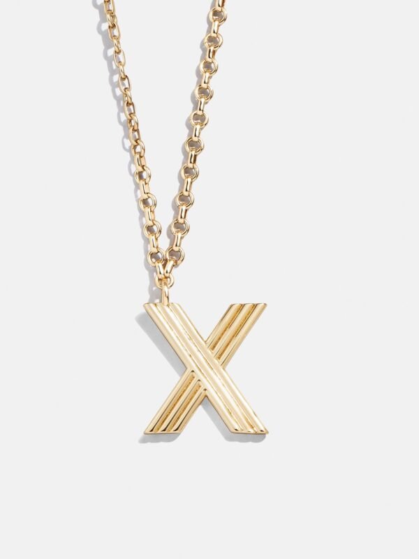Retro Letter Initial Necklace - Gold