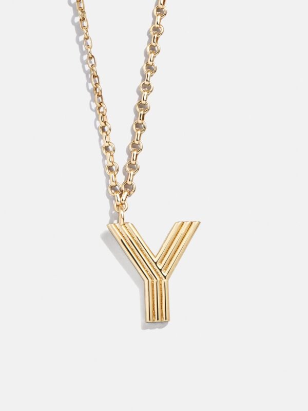 Retro Letter Initial Necklace - Gold