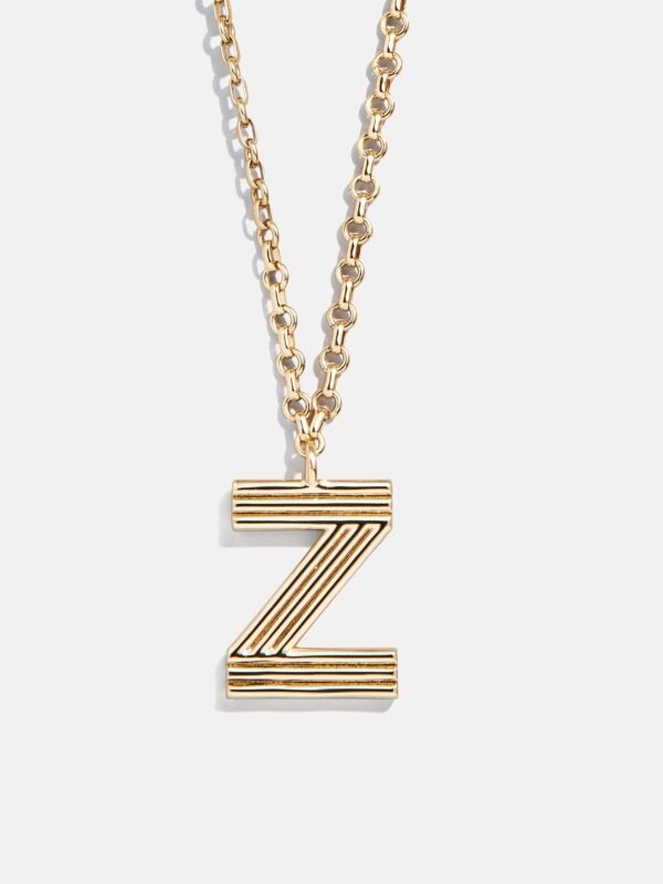 Retro Letter Initial Necklace - Gold
