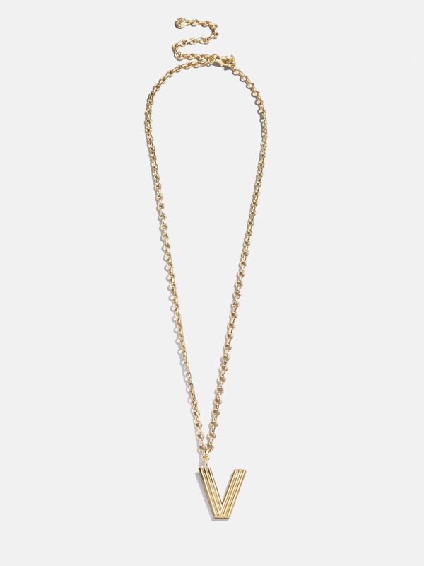 Retro Letter Initial Necklace - Gold