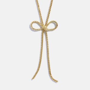 Gigi Bow Lariat Necklace - Gold