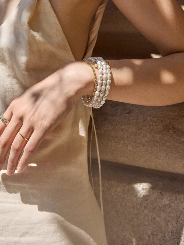 Ondine Pearl Cuff Bracelet - White