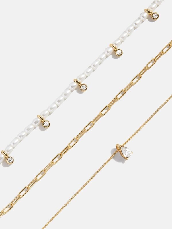 Sylvia Layered Necklace - Gold/White
