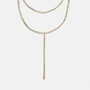 Amaya Lariat Layered Necklace - Gold