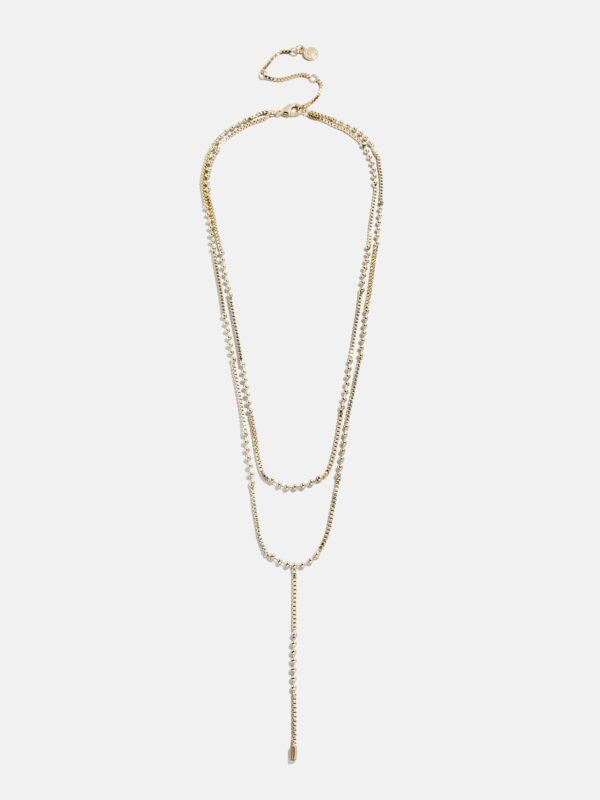 Amaya Lariat Layered Necklace - Gold
