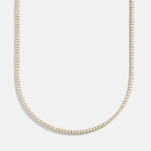 Billie 18K Gold Tennis Necklace - 18K Gold Plated Sterling Silver