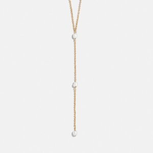 Juliet Pearl Lariat Necklace - Gold/Pearl