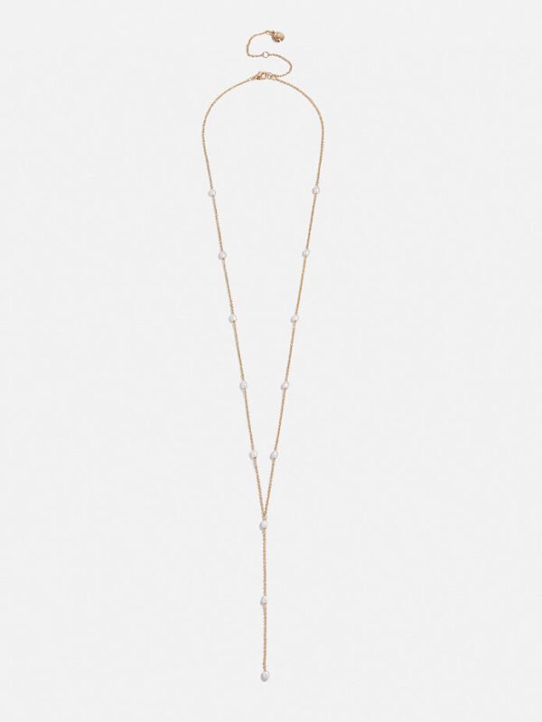 Juliet Pearl Lariat Necklace - Gold/Pearl