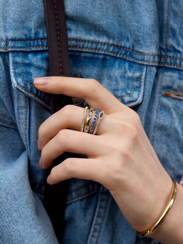 Evil Eye Ring Set - Gold/Blue