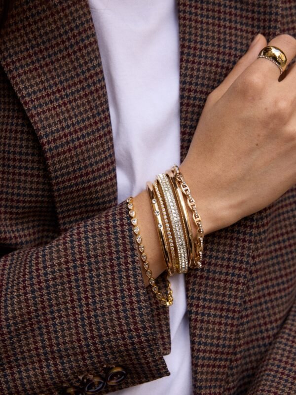 Thalia Mariner Chain Bracelet - Gold/Pavé