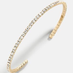 Rumi Open Cuff Bracelet - Gold/Pavé