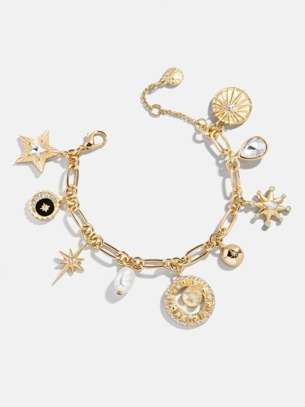 Star Power Celestial Charm Bracelet - Gold/Pavé