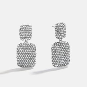 Tara Drop Earrings - Silver/Pavé