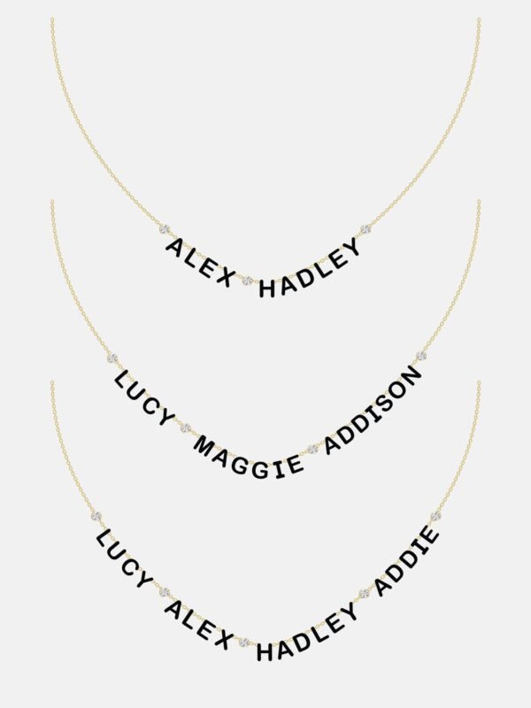 14K Gold Custom Multi Name Necklace - 3 Names