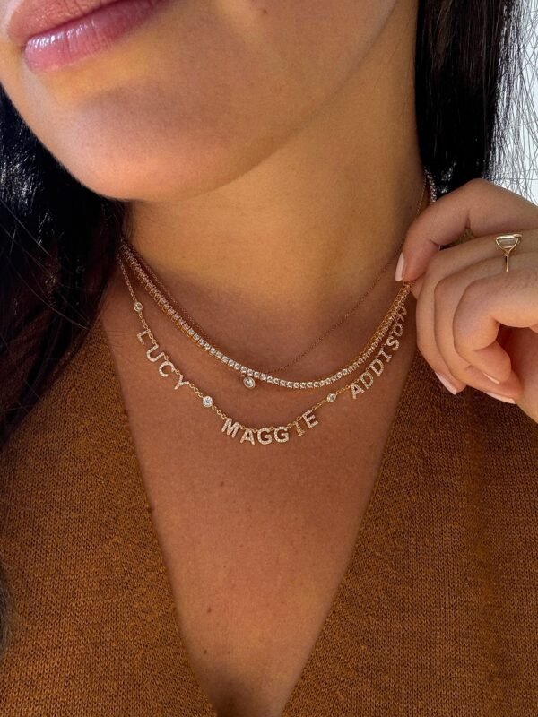 14K Gold Custom Multi Name Necklace - 3 Names