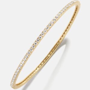 Tracy 18K Gold Hinge Bangle - Gold/Pavé