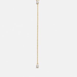 Teardrop 18K Gold Lariat Necklace - Gold/Pavé