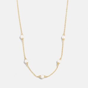 Yasmine 18K Gold Pearl Necklace - Gold/Pavé