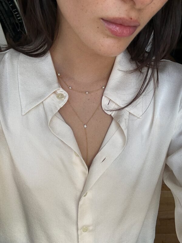 Yasmine 18K Gold Pearl Necklace - Gold/Pavé