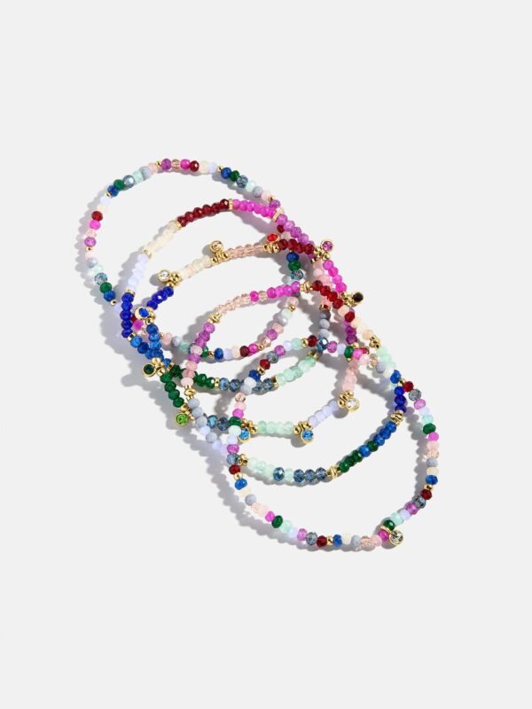 Indya Semi-Precious Layered Bracelet Set - Dark Multi