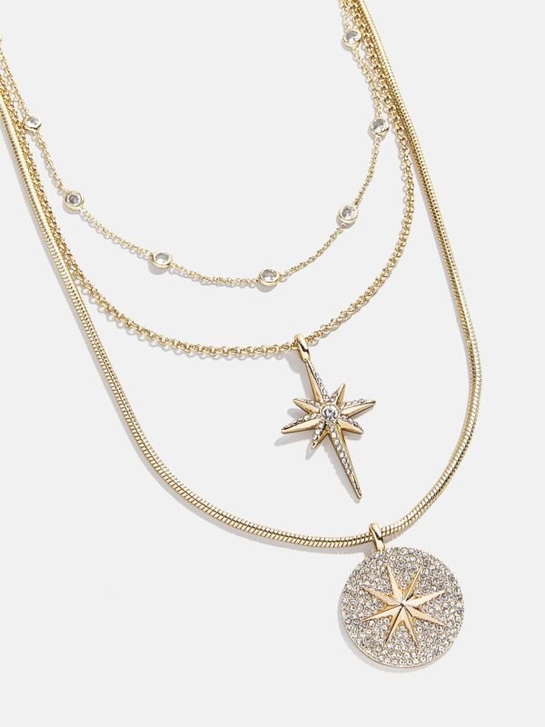 Lyra Celestial Layered Necklace - Gold/Pavé