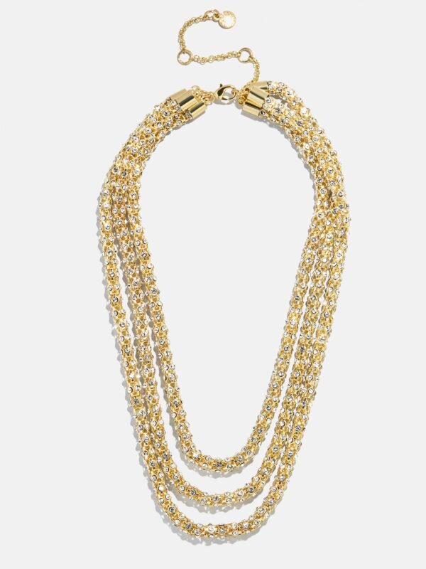 Crystal Layered Necklace - Gold/Pavé