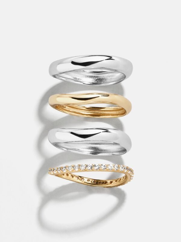 Gina 18K Gold Ring Set - Gold/Silver