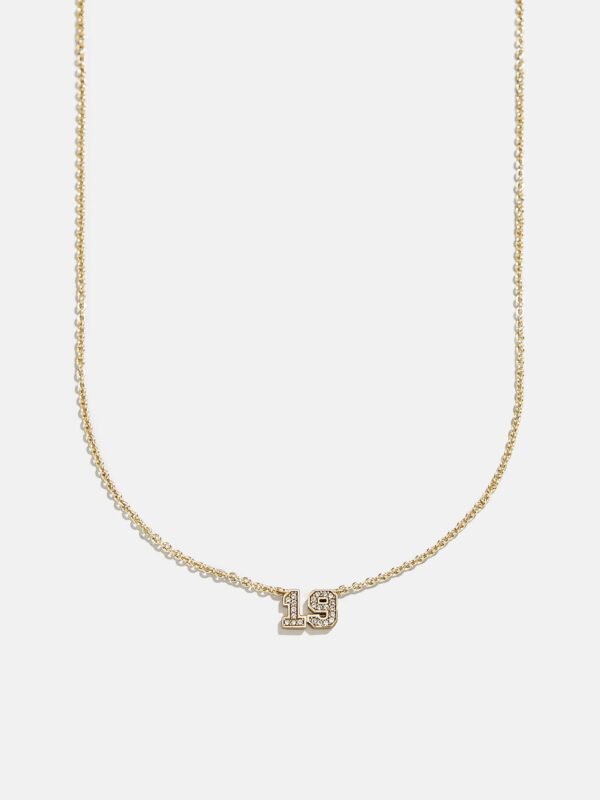 Varsity Gold/Pavé Number Custom Necklace - One Gold Station