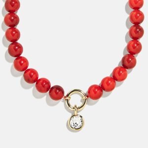 Janette Beaded Ring Necklace - Carnelian