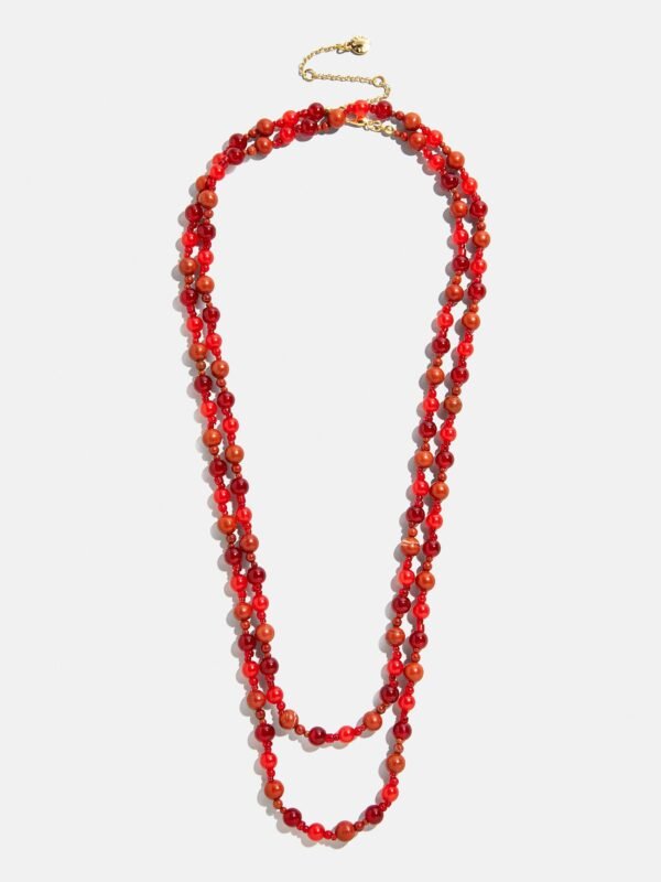 Charlotte Beaded Necklace - Red Jasper