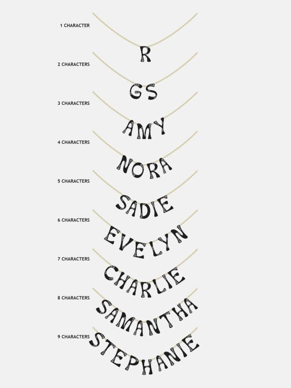 Organic Letter Custom Necklace - Gold/Pavé