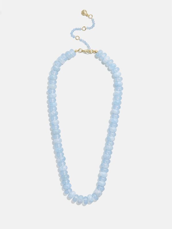 Joyce Semi-Precious Beaded Necklace - Blue Lace Agate
