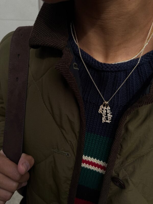 Mini Pavé Script Cluster Custom Nameplate Necklace - 1 Name