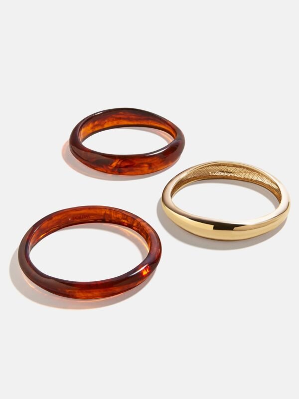 Raven Resin Bangle Set - Tiger's Eye