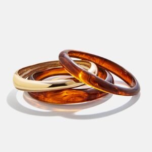 Raven Resin Bangle Set - Tiger's Eye