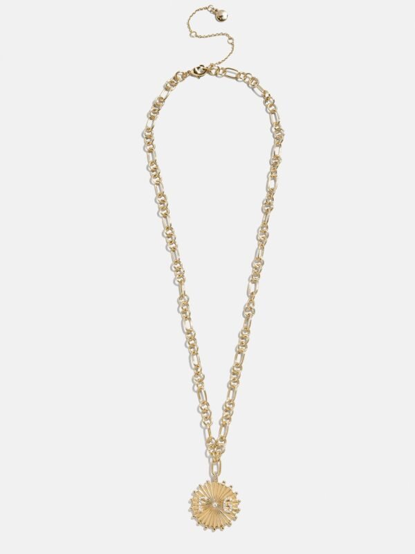 Initial Custom Medallion Necklace - Gold/Pavé