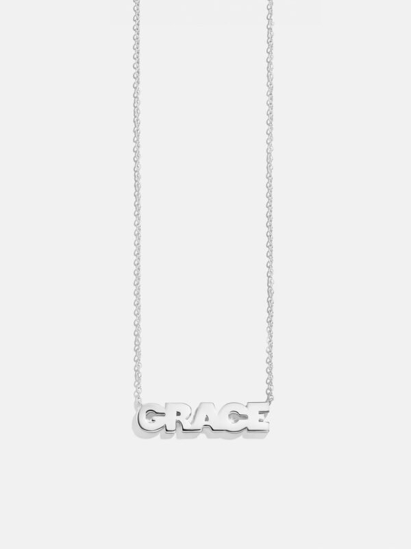 18K Gold Custom Nameplate Necklace - Bold