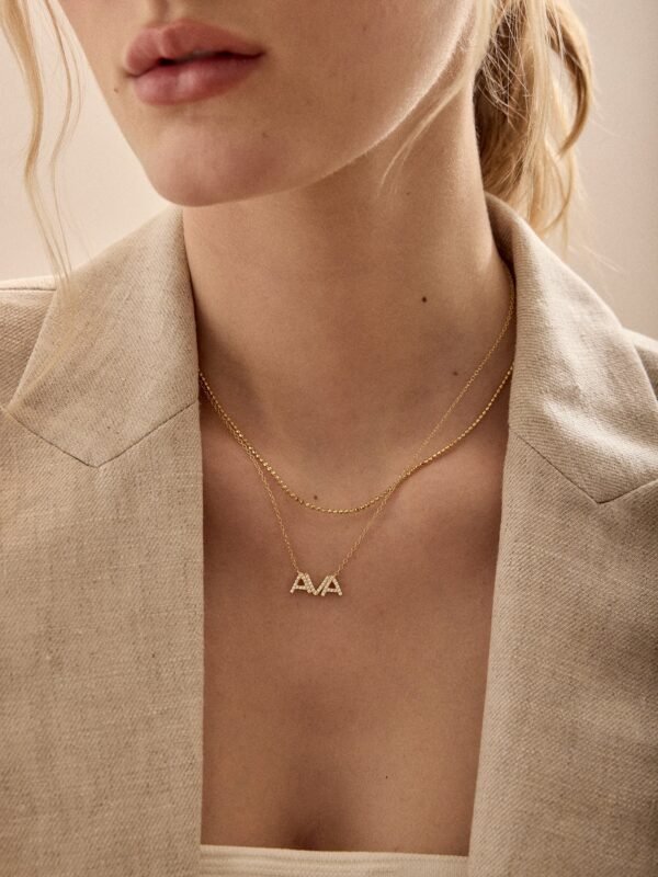 18K Gold Custom Nameplate Necklace - Organic