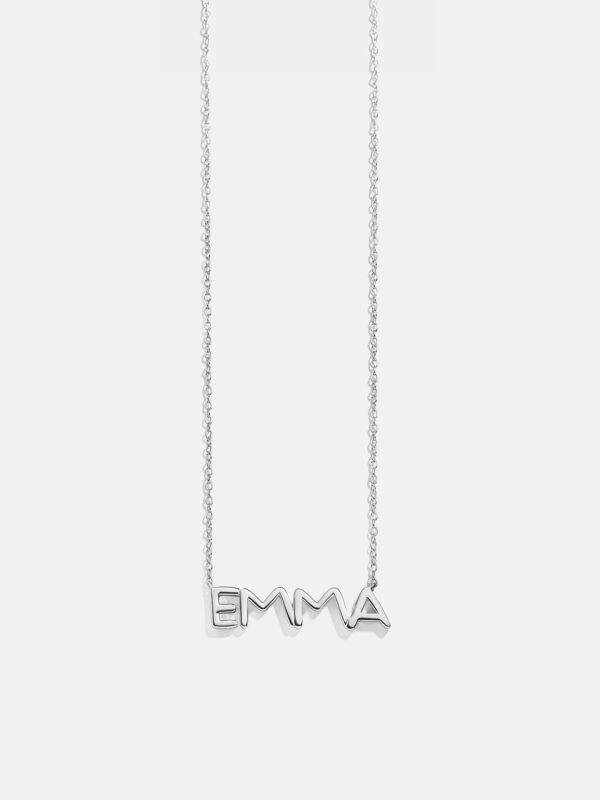 18K Gold Custom Nameplate Necklace - Organic