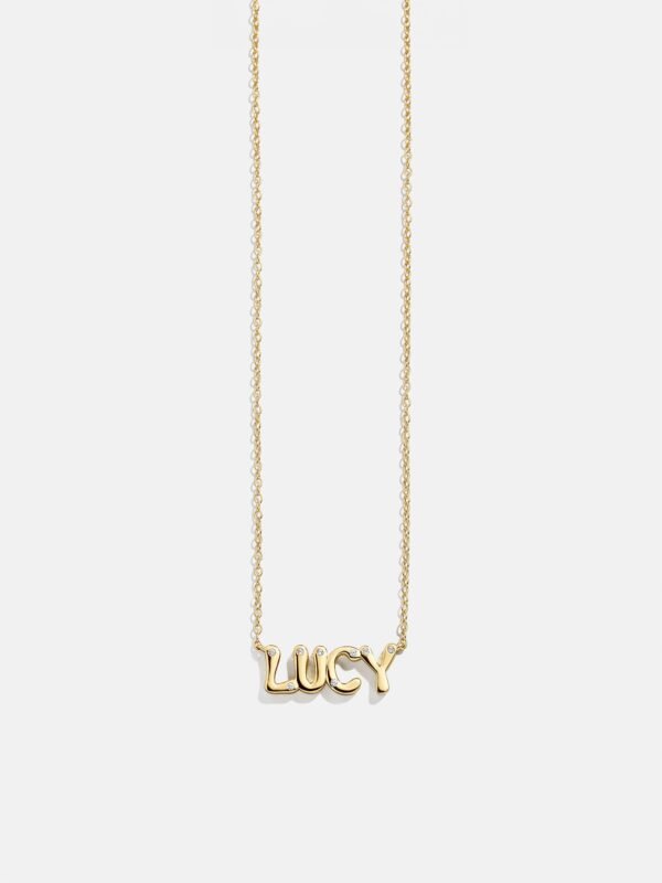 18K Gold Custom Nameplate Necklace - Bubble