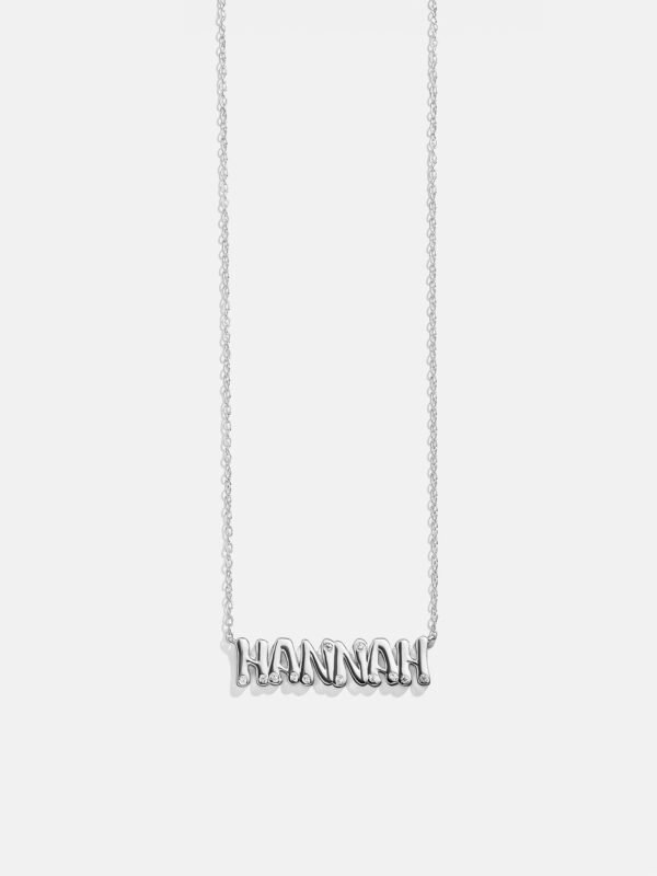 18K Gold Custom Nameplate Necklace - Bubble